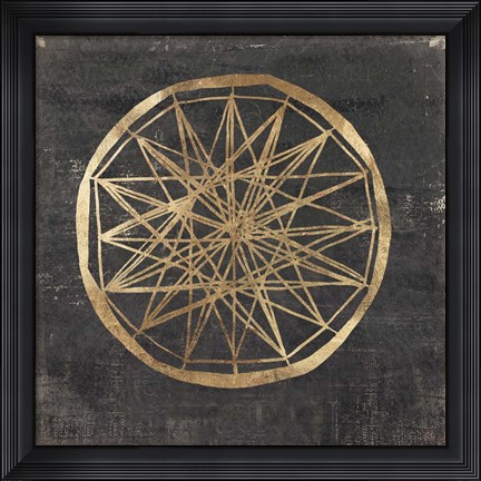 Framed Golden Wheel III Print