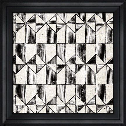 Framed White Art Deco I Print