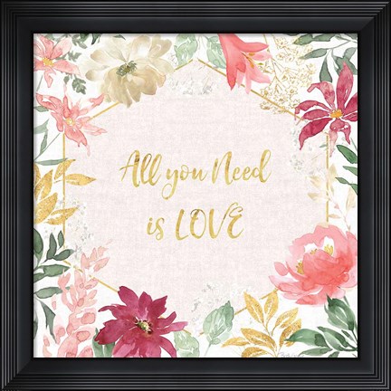Framed All You Need is Love III Print