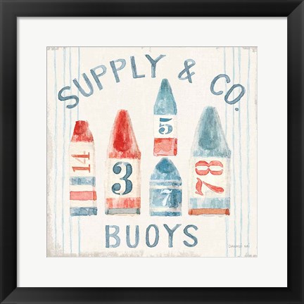 Framed Floursack Nautical XV Print