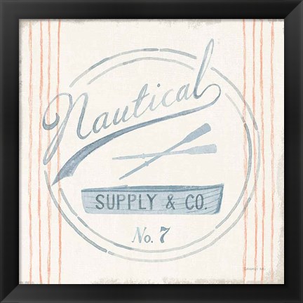 Framed Floursack Nautical IX Boat Print