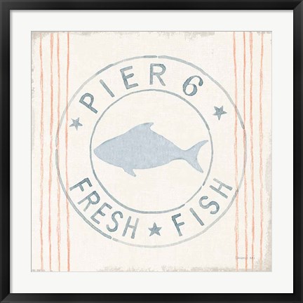 Framed Floursack Nautical VIII Fish Print