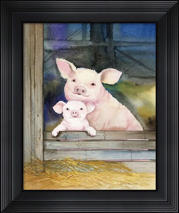 Framed Farm Family Pigs Print