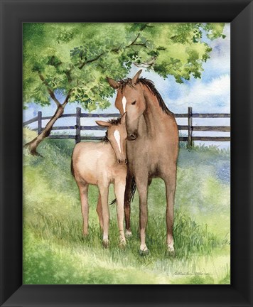 Framed Farm Family Horses Print