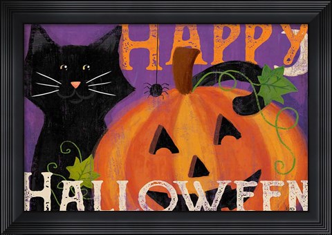 Framed Festive Felines I Print