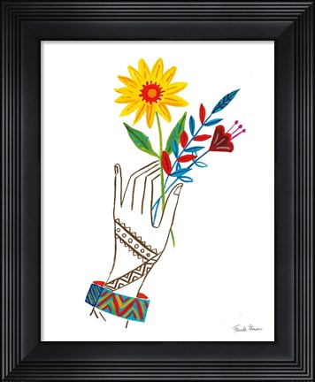 Framed Floral Hand IV Print