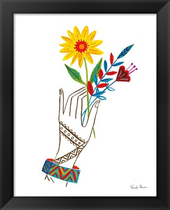 Framed Floral Hand IV Print