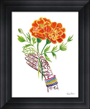 Framed Floral Hand I Print