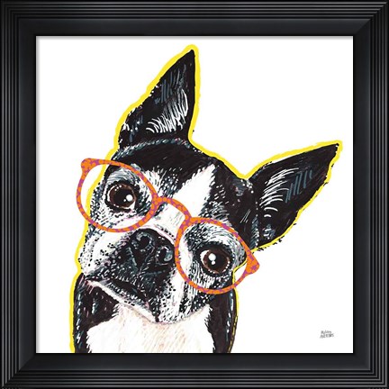 Framed Bespectacled Pet IV Print