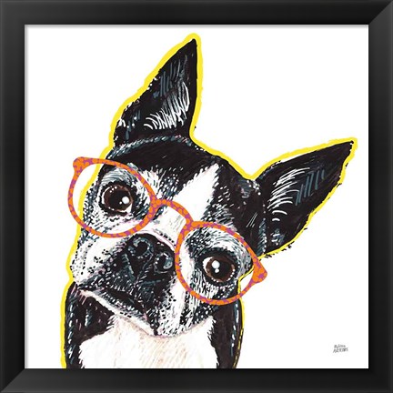 Framed Bespectacled Pet IV Print