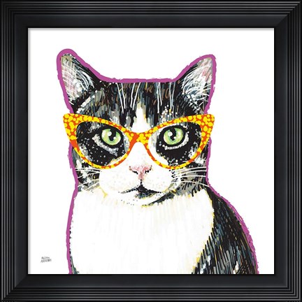 Framed Bespectacled Pet III Print