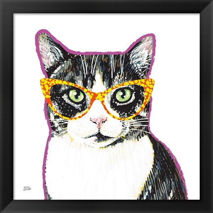 Framed Bespectacled Pet III Print