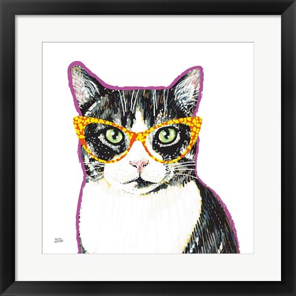 Framed Bespectacled Pet III Print