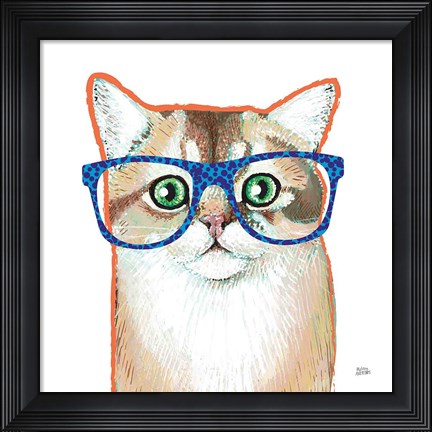 Framed Bespectacled Pet II Print