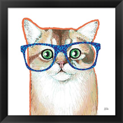 Framed Bespectacled Pet II Print