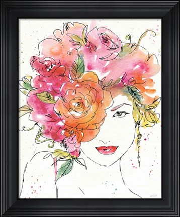 Framed Floral Figures IV Print