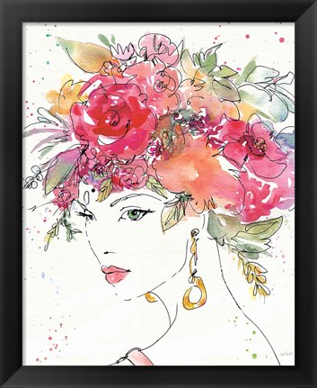 Framed Floral Figures II Print