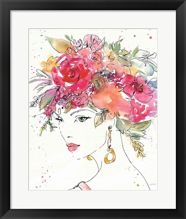 Framed Floral Figures II Print