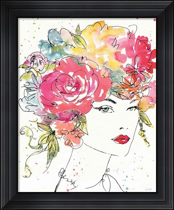 Framed Floral Figures I Print