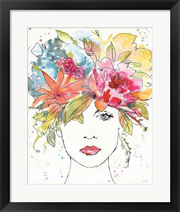 Framed Floral Figures III Print