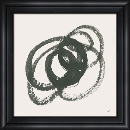 Framed Scribbly Black IV Print