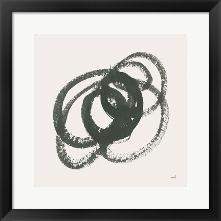 Framed Scribbly Black IV Print