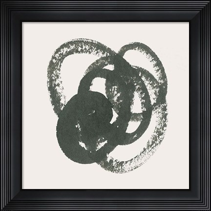 Framed Scribbly Black II Print