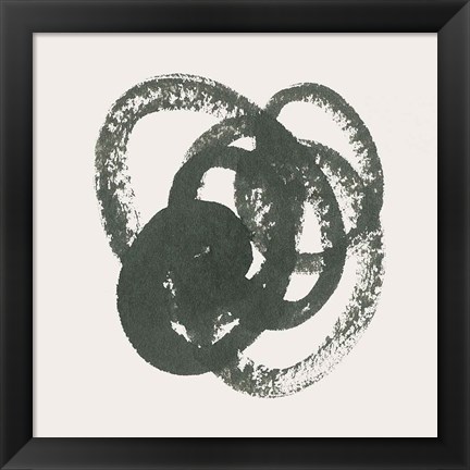 Framed Scribbly Black II Print