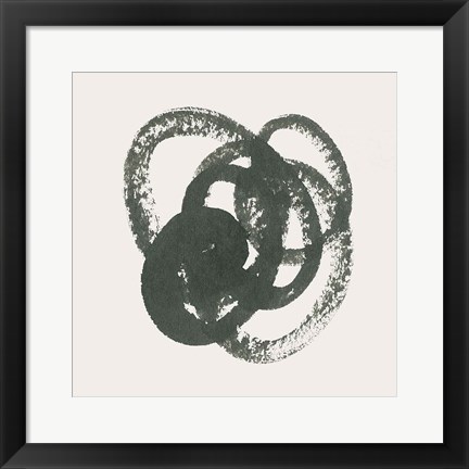 Framed Scribbly Black II Print