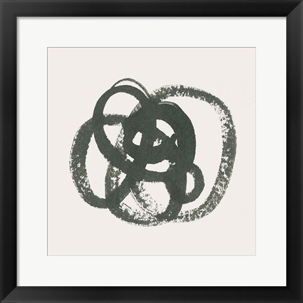 Framed Scribbly Black I Print