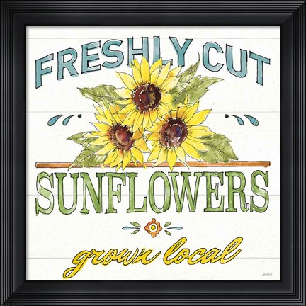 Framed Sunflower Fields III Print