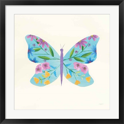 Framed Butterfly Garden IV Print