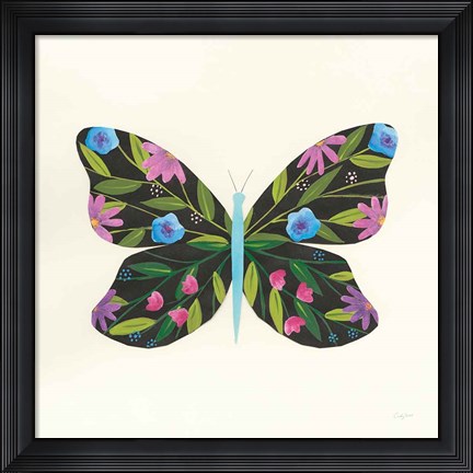 Framed Butterfly Garden III Print
