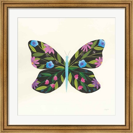 Framed Butterfly Garden III Print