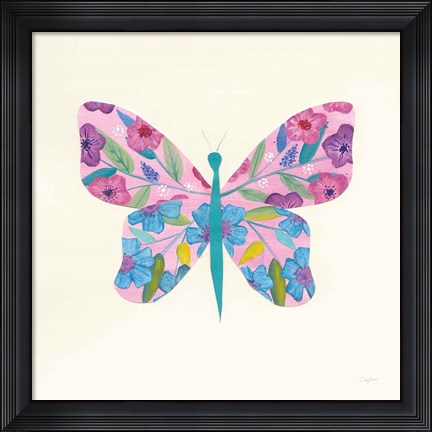 Framed Butterfly Garden II Print