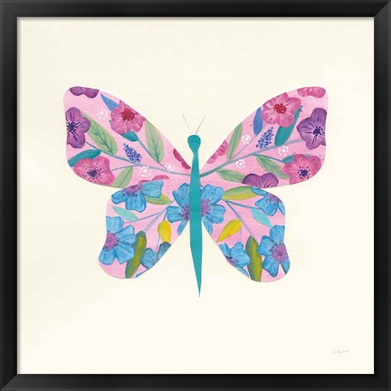 Framed Butterfly Garden II Print