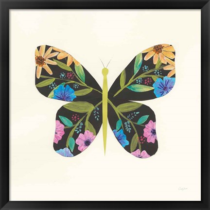 Framed Butterfly Garden I Print