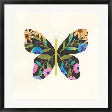 Framed Butterfly Garden I Print