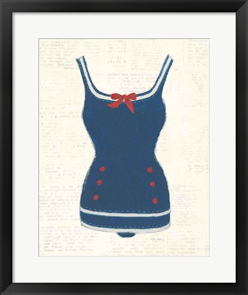 Framed Retro Swimwear I Newsprint Print