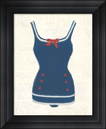 Framed Retro Swimwear I Newsprint Print