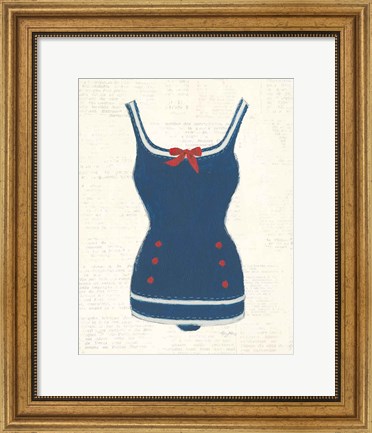 Framed Retro Swimwear I Newsprint Print