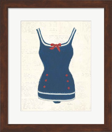 Framed Retro Swimwear I Newsprint Print