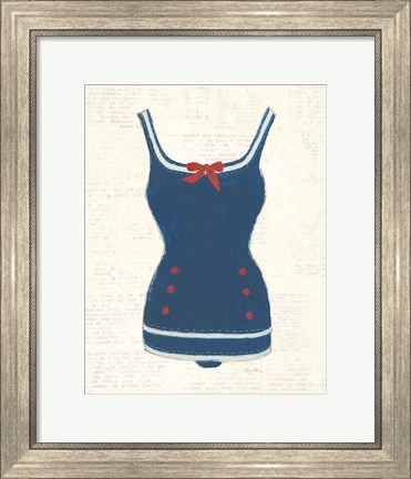 Framed Retro Swimwear I Newsprint Print