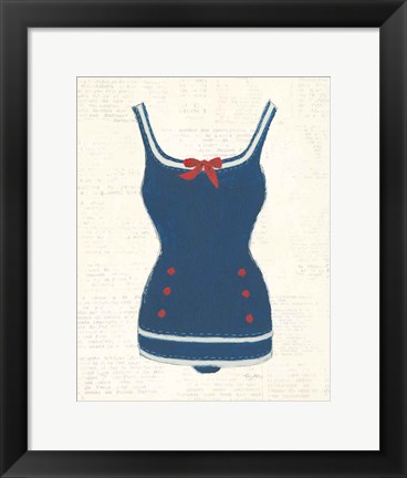 Framed Retro Swimwear I Newsprint Print