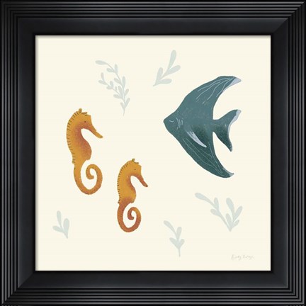 Framed Ocean Life Seahorses Print