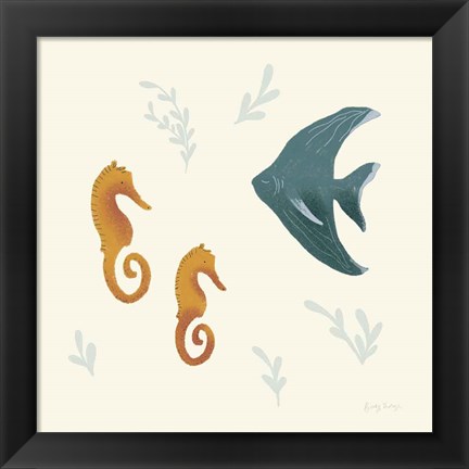 Framed Ocean Life Seahorses Print