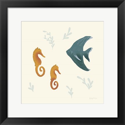 Framed Ocean Life Seahorses Print