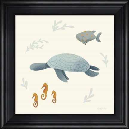 Framed Ocean Life Sea Turtle Print