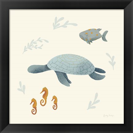 Framed Ocean Life Sea Turtle Print