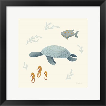 Framed Ocean Life Sea Turtle Print